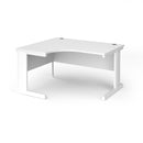 Dams Vivo ergonomic white desk with sleek design and spacious workspace, ideal for home or office setups.