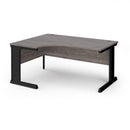 Dams Vivo ergonomic desk in grey oak finish with sleek modern design and spacious workspace.