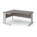 Dams Vivo ergonomic desk in grey oak finish with spacious workspace and modern design, ideal for home or office use.