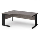 Dams Vivo ergonomic desk in grey oak finish with sleek design and spacious work surface.
