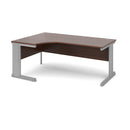 Dams Vivo ergonomic walnut desk with sleek wooden surface, modern design, and sturdy metal legs for a functional workspace.