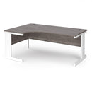 Dams Vivo ergonomic desk in grey oak finish with clean lines and spacious workspace, suitable for home or office use.