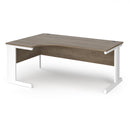 Dams Vivo ergonomic desk in Nebraska Oak finish with clean lines and spacious work surface