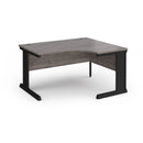 Dams Vivo ergonomic desk in grey oak finish with spacious workspace and modern design, ideal for home or office office setup.