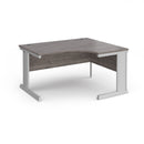 Dams Vivo ergonomic desk in grey oak finish with smooth surface and modern design, suitable for home or office workspace.