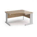 Dams Vivo ergonomic desk in Kendal Oak finish with sleek modern design and clean lines, ideal for office or home workspace.
