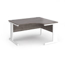 Vivo ergonomic desk in grey oak finish with spacious surface and modern design, ideal for home or office workspace.