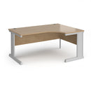 Dams Vivo ergonomic desk in Kendal Oak finish with sleek wooden surface and sturdy black metal frame.