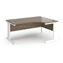Dams Vivo ergonomic desk in Nebraska Oak finish with clean lines and spacious work surface.