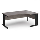 Dams Vivo ergonomic desk in grey oak finish with a spacious work surface and modern design, suitable for office or home use.