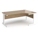 Dams Vivo ergonomic desk in Kendal Oak finish with spacious work surface and modern design, shown in a well-lit home office setting.