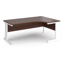 Dams Vivo ergonomic walnut desk with sleek wood finish, spacious surface, and modern design for comfortable workspace.