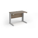 Vivo 600mm deep straight desk in Nebraska Oak by Dams, featuring a spacious desktop with a sleek, modern design.