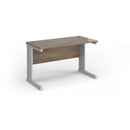 Dams Vivo 600mm deep straight desk in Nebraska Oak with a spacious working surface and modern design.