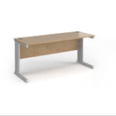 Dams Vivo 600mm deep straight desk in Kendal Oak finish, featuring a sleek modern design and clean lines, ideal for office spaces.