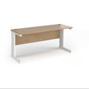 Dams Vivo 600mm deep straight desk in Kendal Oak finish, featuring a spacious workspace and modern design.