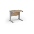 Dams Vivo 600mm deep straight desk in Kendal Oak finish, featuring a sleek wooden surface and modern design for workspace.