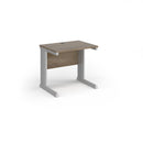 Dams Vivo 600mm deep straight desk in Nebraska Oak finish, featuring a spacious rectangular workspace and sturdy wooden construction.