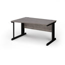 Dams Vivo Wave Desk in Grey Oak finish featuring a sleek, modern design with curved edges and smooth surface.