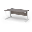 Dams Vivo Wave Desk in Grey Oak finish, modern office desk with curved design and spacious surface.