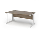 Dams Vivo Wave Desk in Nebraska Oak with sleek surface and modern design, showcasing smooth wood grain and clean lines