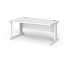 White Vivo Wave Desk by Dams with sleek modern design, featuring smooth surface and curved edges for contemporary workspace.