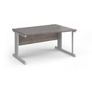 Dams Vivo Wave Desk in Grey Oak finish with sleek modern design and smooth curved edges, ideal for contemporary home office.
