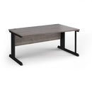 Dams Vivo Wave Desk in Grey Oak finish showing smooth wooden surface and modern ergonomic design.