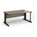 Dams Vivo Wave Desk in Nebraska Oak with curved design and wood grain finish, ideal for modern home or office workspace.