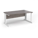 Dams Vivo Wave Desk in Grey Oak finish with sleek, modern design and smooth wood grain surface.