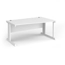 White Vivo Wave Desk by Dams featuring a sleek, modern design with curved edges and a spacious surface for work or study.