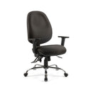 Black Vantage Ergo Task Chair by Dams with adjustable armrests and ergonomic design for comfortable office seating.