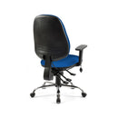 Blue Dams Vantage Ergo Task Chair with adjustable backrest and ergonomic design, shown from the back in the image.