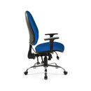 Dams Vantage Ergo Task Chair in blue, side view showing adjustable armrests and ergonomic design for comfortable seating