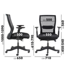 Yasmin Mesh Back Operator Chair With Black Fabric Seat - NWOF