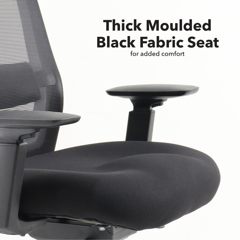 Yasmin Mesh Back Operator Chair With Black Fabric Seat - NWOF