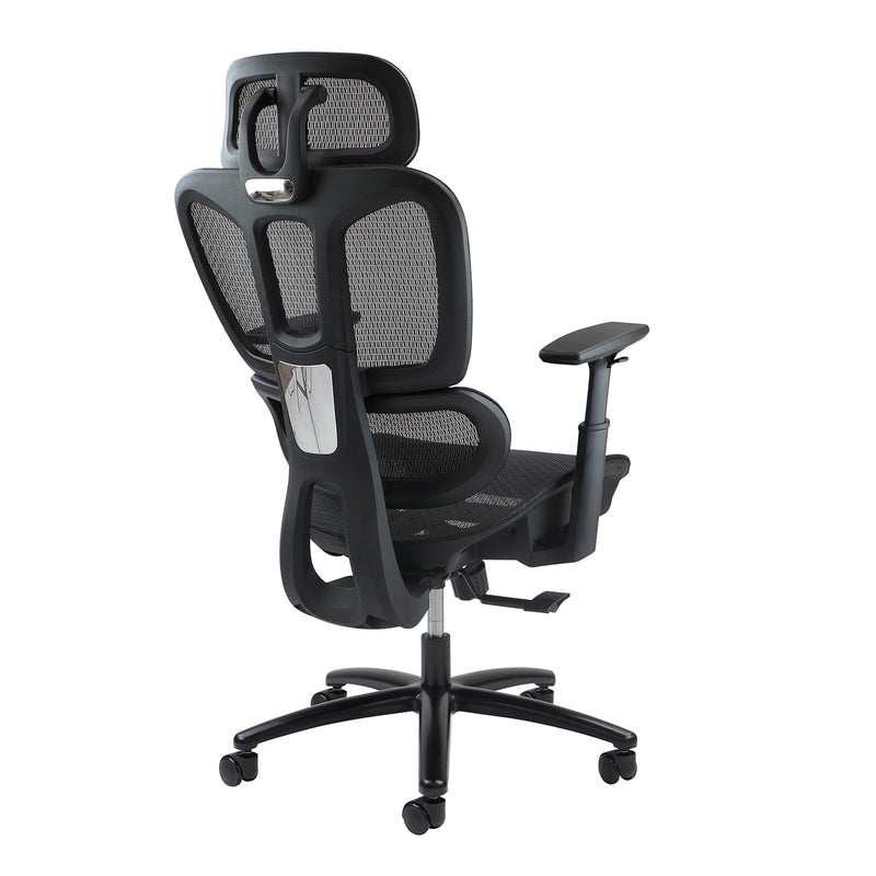 Zala Mesh Back Operator Chair With Headrest And Black Mesh Seat - NWOF