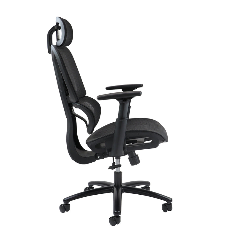 Zala Mesh Back Operator Chair With Headrest And Black Mesh Seat - NWOF