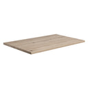 Rustic solid oak rectangular table top in extra white finish, 180cm x 75cm, by ZAP, showcasing natural wood grain and sturdy design.