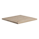 Rustic solid oak square table top in extra white finish, 60cm by 60cm, by ZAP showcasing natural wood grain and smooth surface.