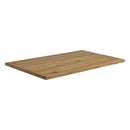 Rustic solid oak rectangular table top by ZAP, antique finish, measuring 120cm by 70cm, showcasing natural wood grain and rustic charm.