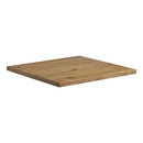 Rustic solid oak square table top by ZAP, antique finish, 60cm by 60cm, showcasing natural grain and rustic charm.