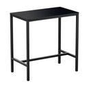 Black Extrema bar height table by ZAP featuring a sleek, modern design with sturdy metal legs and a spacious tabletop.