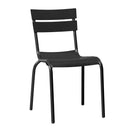 Black Marlow Side Chair by ZAP with a sleek, modern design and sturdy wooden legs, ideal for dining or accent seating.