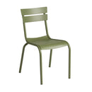 Olive green Marlow side chair by ZAP with wooden legs and modern design, shown from a side angle.