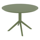 Olive green Sky Table 105 by ZAP with sleek wooden surface and modern design, ideal for contemporary home decor.