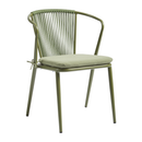 Olive green Kendal arm chair by ZAP with cushioned seat and wooden legs, stylish and comfortable for living room seating.