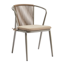 Taupe Kendal armchair by ZAP featuring a modern design with plush upholstery and wooden legs for stylish comfort.