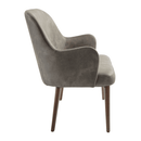 Steel grey Aztec 2-seater sofa by ZAP, showing a modern fabric design with cushioned armrests and wooden legs.