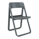 Dark grey ZAP Dream folding side chair with a compact, modern design and sturdy metal frame.